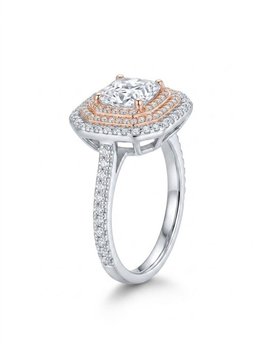 925 Silver Princess Halo Elegance Ring for Women