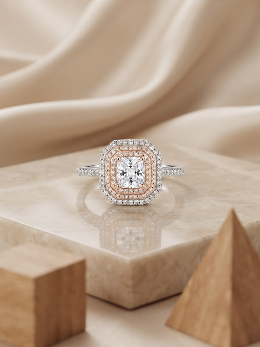 925 Silver Princess Halo Elegance Ring for Women