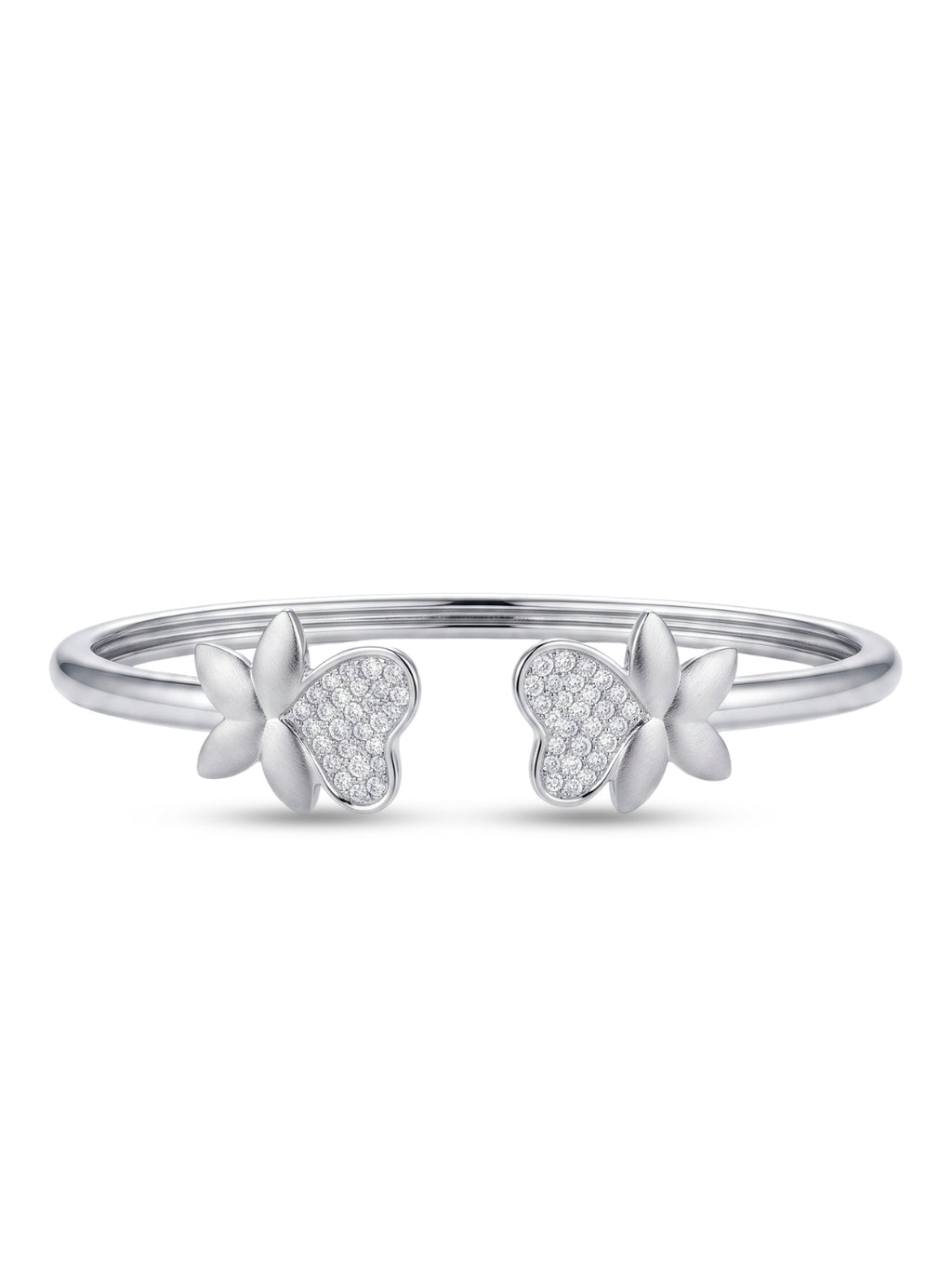 925 Silver Butterfly Love Cuff Bracelet for Women