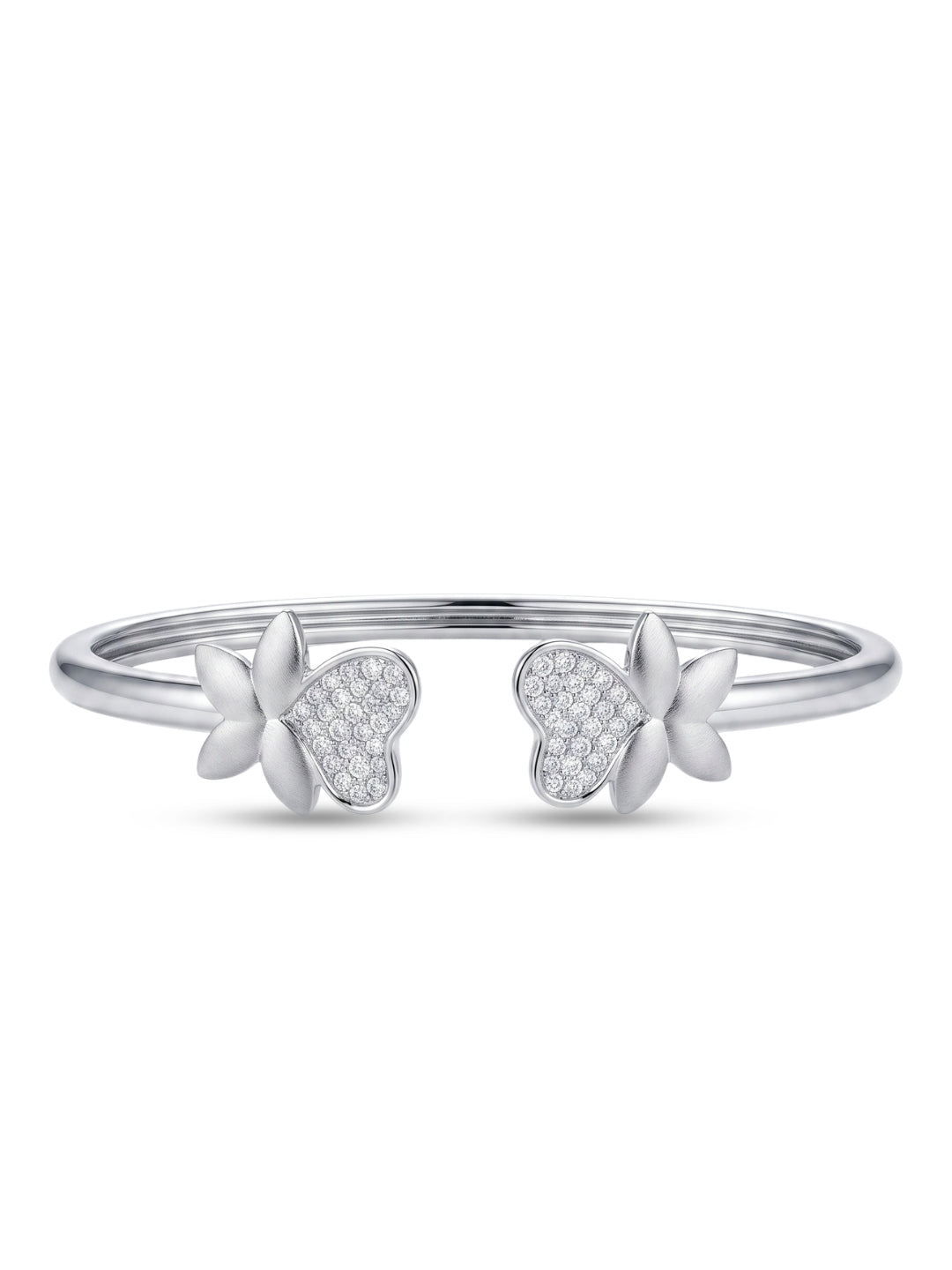925 Silver Butterfly Love Cuff Bracelet for Women