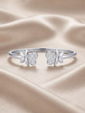 925 Silver Butterfly Love Cuff Bracelet for Women