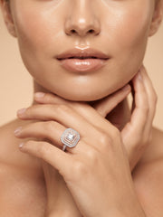 925 Silver Princess Halo Elegance Ring for Women