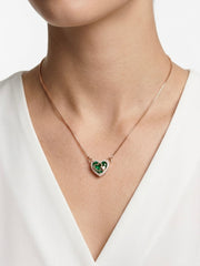925 Sterling Silver Emerald Heart Necklace for Women