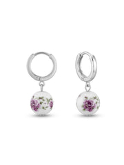 925 Silver Rose Bloom Drop Earrings for Women