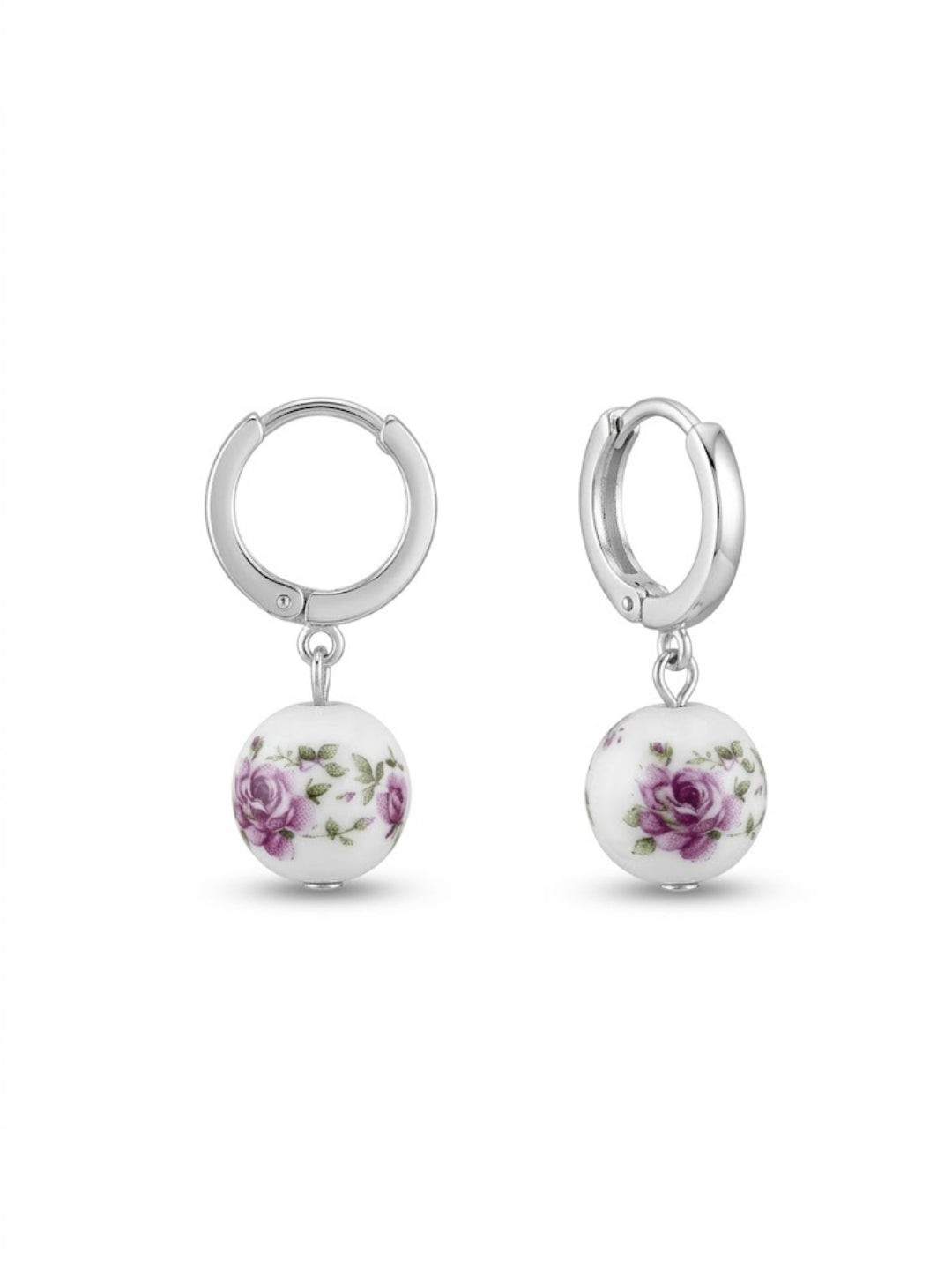 925 Silver Rose Bloom Drop Earrings for Women