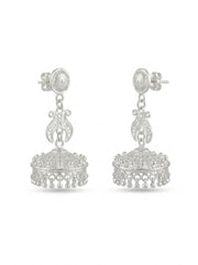 925 Silver Earrings Traditional Filigree Jhumka Earrings for Women