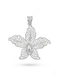 925 Sterling Silver Orchid Grace Filigree Pendant For Women
