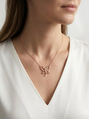 925 Sterling Silver Dainty Rose Gold Butterfly Fairy Pendant Necklace for Women