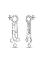 925 Silver earrings Halo Cascade Drop Earrings for Women