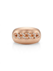 925 Silver Rose Chain Statement Ring for Women