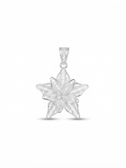 925 Sterling Silver Radiant Star Flower Pendant For Women