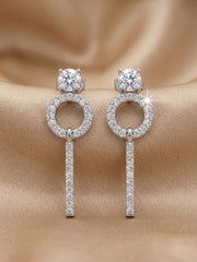 925 Sterling Silver Infinity Halo Drop Pendant Set with Earrings