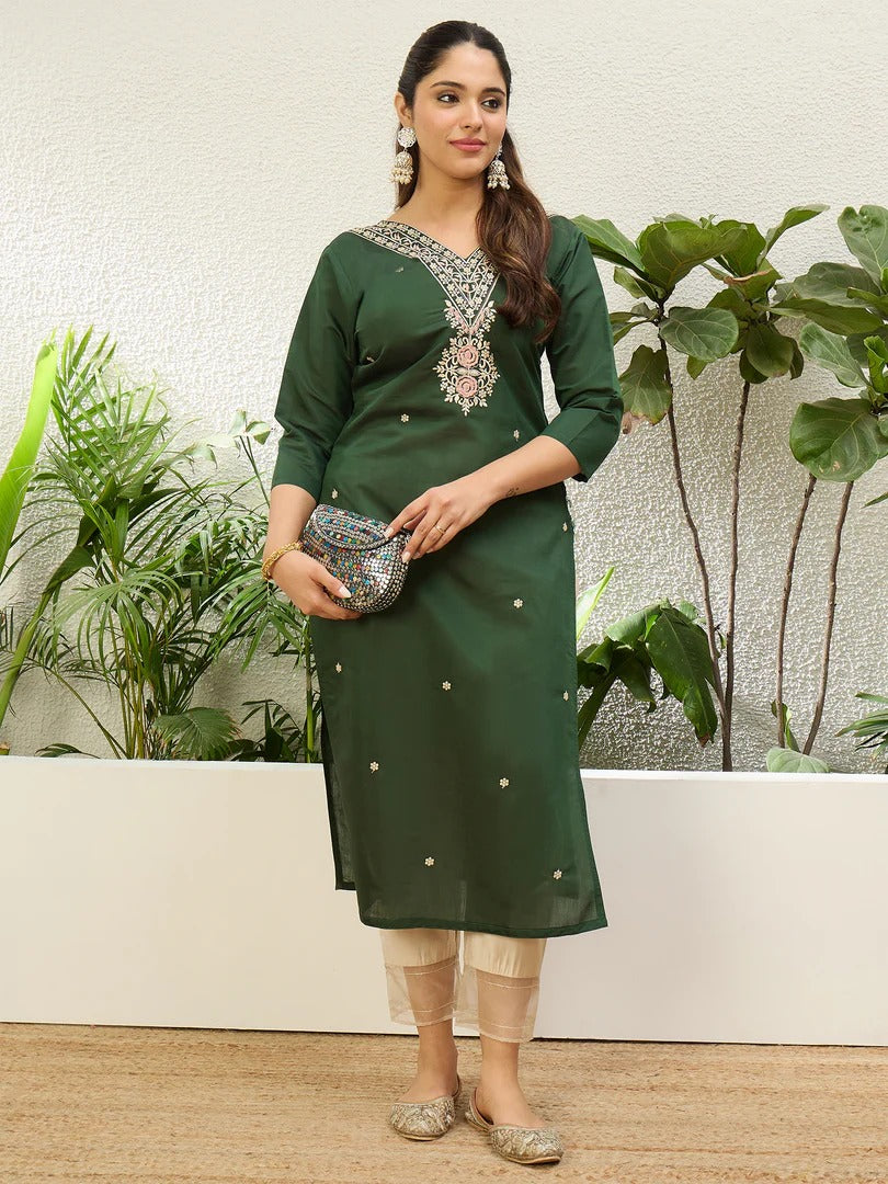 Emerald Bloom Kurti