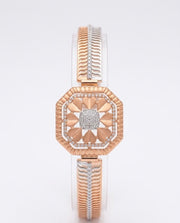 92.5 Sterling Silver Radiant Bloom Geometric Bracelet for Women