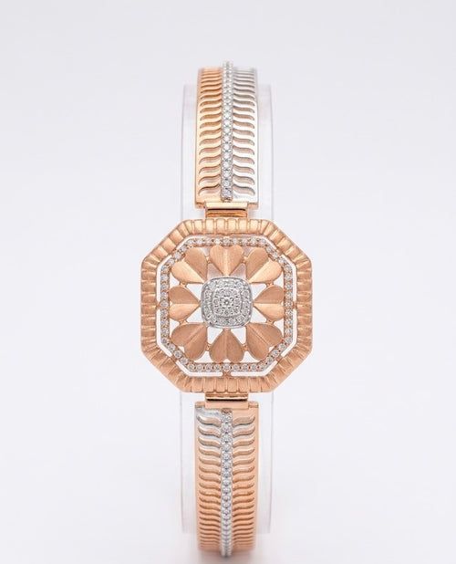 92.5 Sterling Silver Radiant Bloom Geometric Bracelet for Women