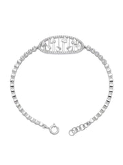 92.5 Sterling Silver Clover Charm Tennis Bracelet for Women