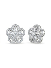 925 Silver Flower Stud Earrings for Women