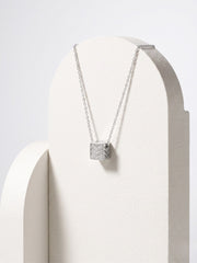 925 Sterling Silver Chevron CZ Geometric Pendant Necklace for Women