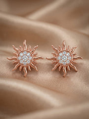 925 Sterling Silver Radiant Sunburst Pendant Set with Earrings