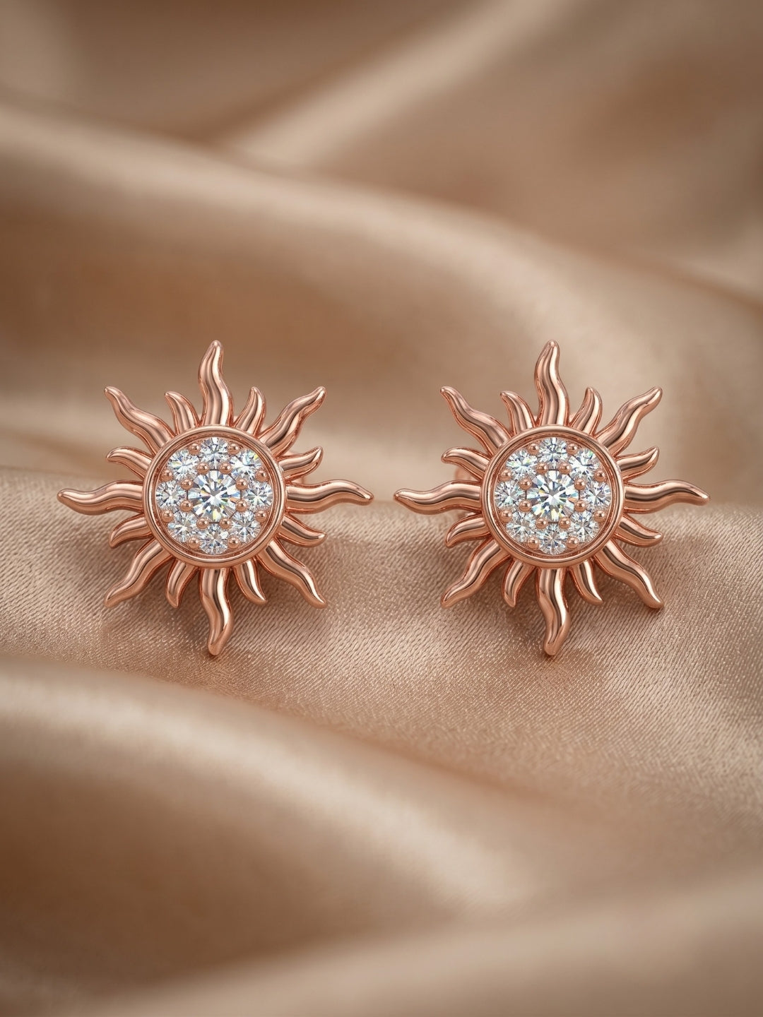 925 Sterling Silver Radiant Sunburst Pendant Set with Earrings