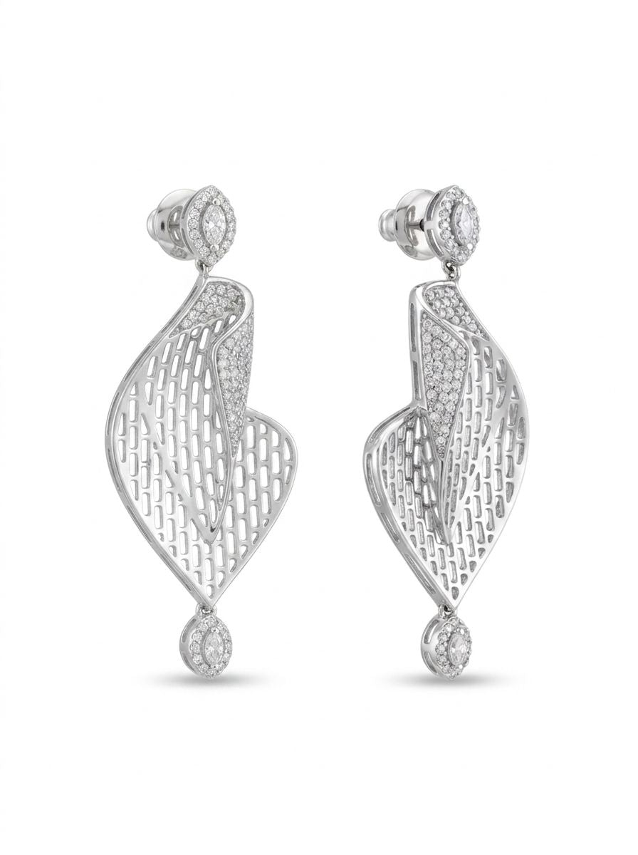 925 Silver earrings Celeste Leaf Drop Earrings for Women