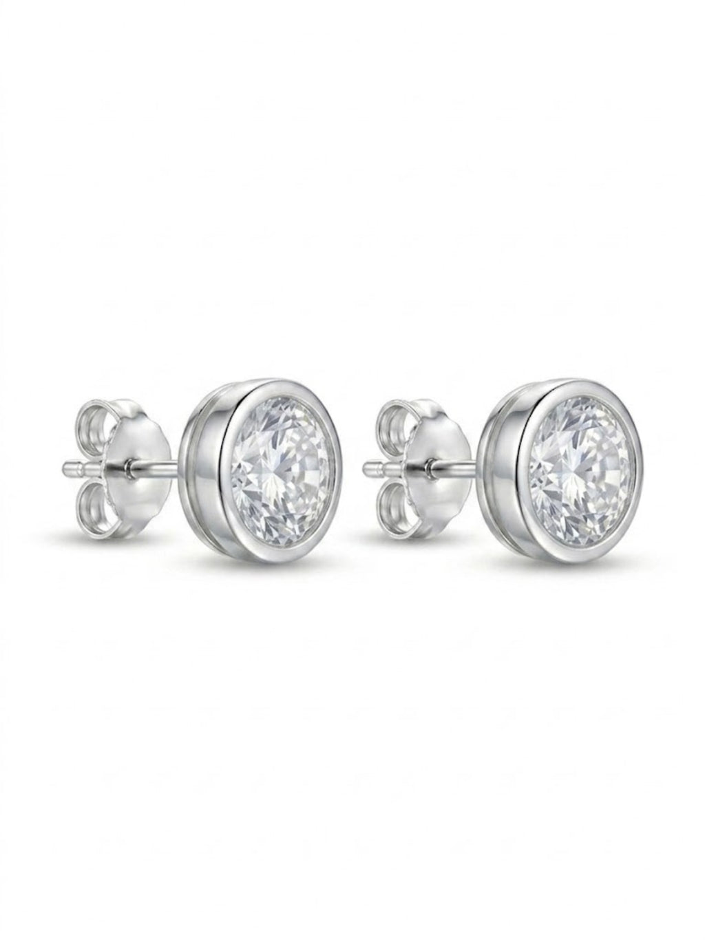 925 Silver Round Stud Earrings for Women