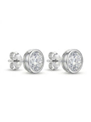 925 Silver Round Stud Earrings for Women