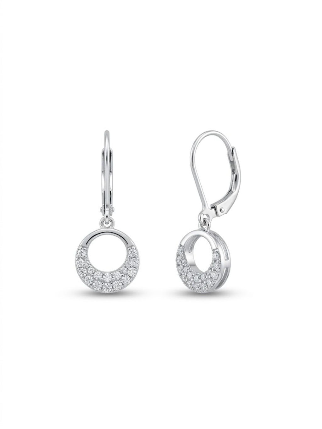 925 Silver Earrings Round Sparkle Hoops Earrings for Women