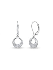 925 Silver Earrings Round Sparkle Hoops Earrings for Women