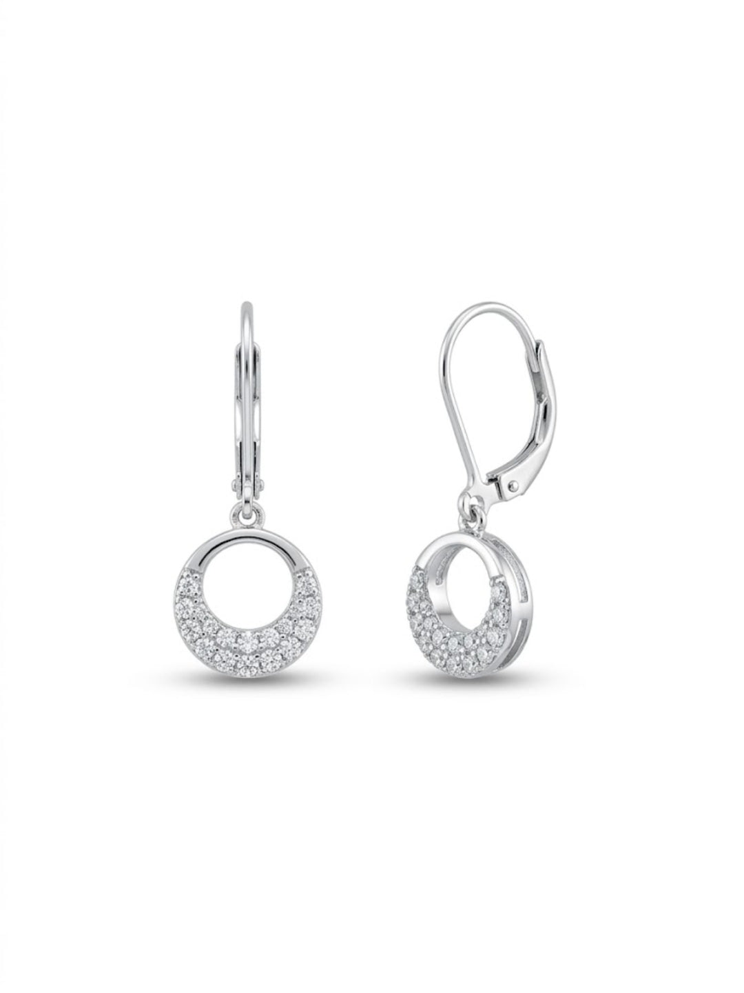 925 Silver Earrings Round Sparkle Hoops Earrings for Women