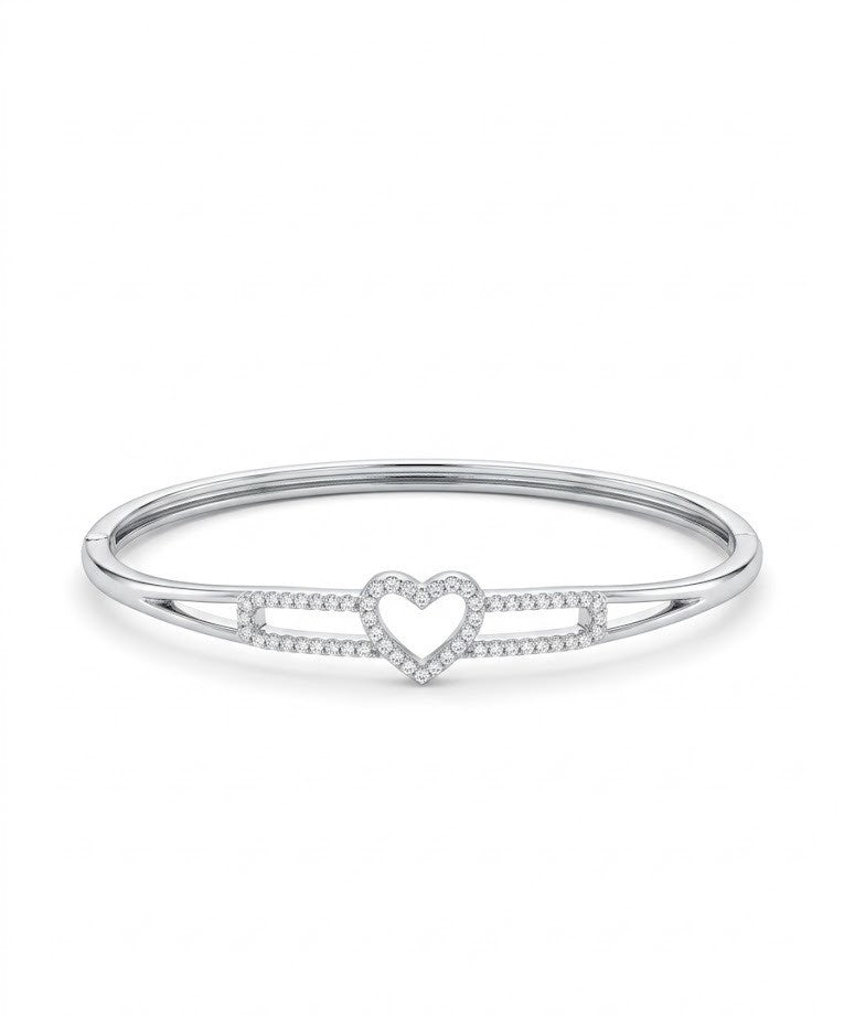 92.5 Sterling Silver Eternal Heart Bracelet for Women