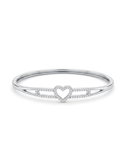 92.5 Sterling Silver Eternal Heart Bracelet for Women