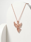 925 Sterling Silver Celestial Grace Angel Filigree Necklace for Women