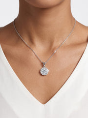 925 Sterling Silver Celestia Halo Sparkle Necklace for Women