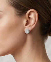925 Silver Earrings Sparkle Flower Studs for Women