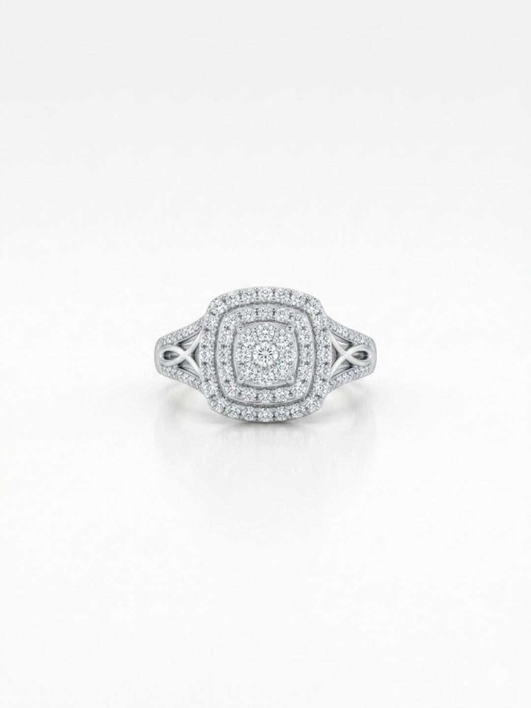 925 Silver Infinity Halo Diamond Ring for Women