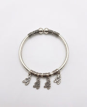 92.5 Sterling Silver Teddy Charm Silver Bracelet for Women