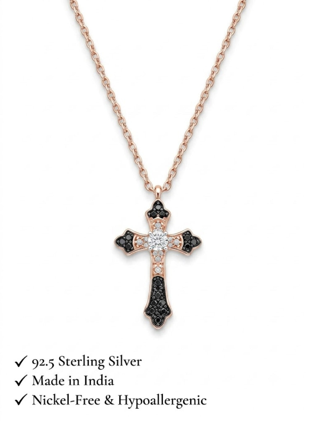 925 Sterling Silver Heritage Faith Cross Necklace for Women
