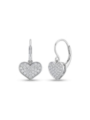 925 Silver Earrings Heart Hoops Earrings for Women
