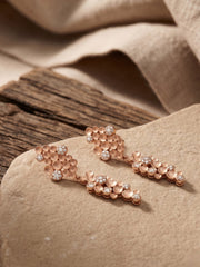 925 Silver Rose Gold Bubble Drop Earrings for Women