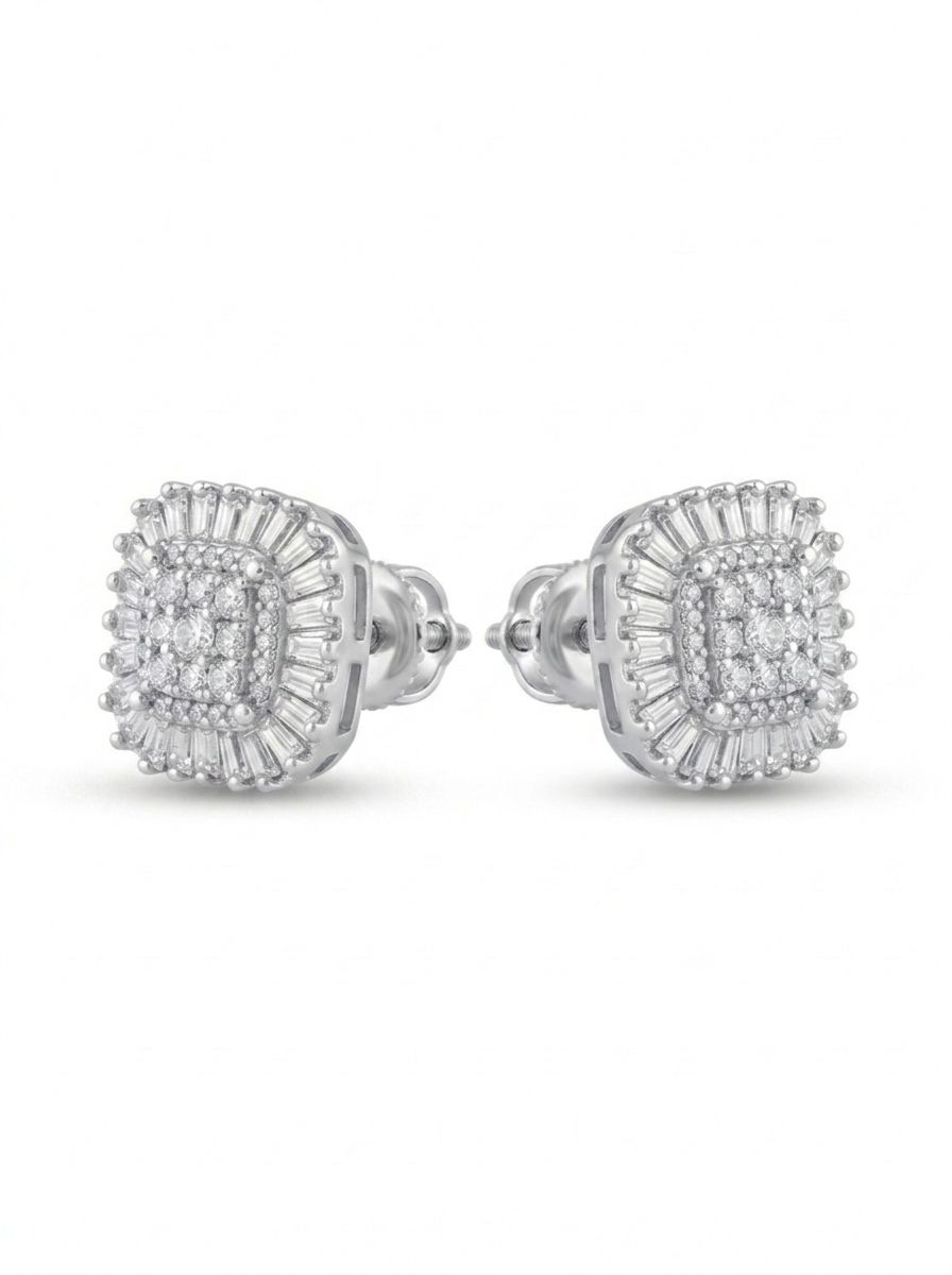925 Silver earrings Celeste Radiance Halo Stud Earrings for Women