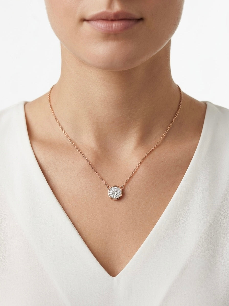 925 Sterling Silver Radiant Luxe Solitaire Necklace for Women