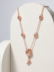 925 Sterling Silver Pavé Oval Link Tassel Necklace For Women