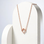 925 Sterling Silver Sparkling Heart Necklace for Women