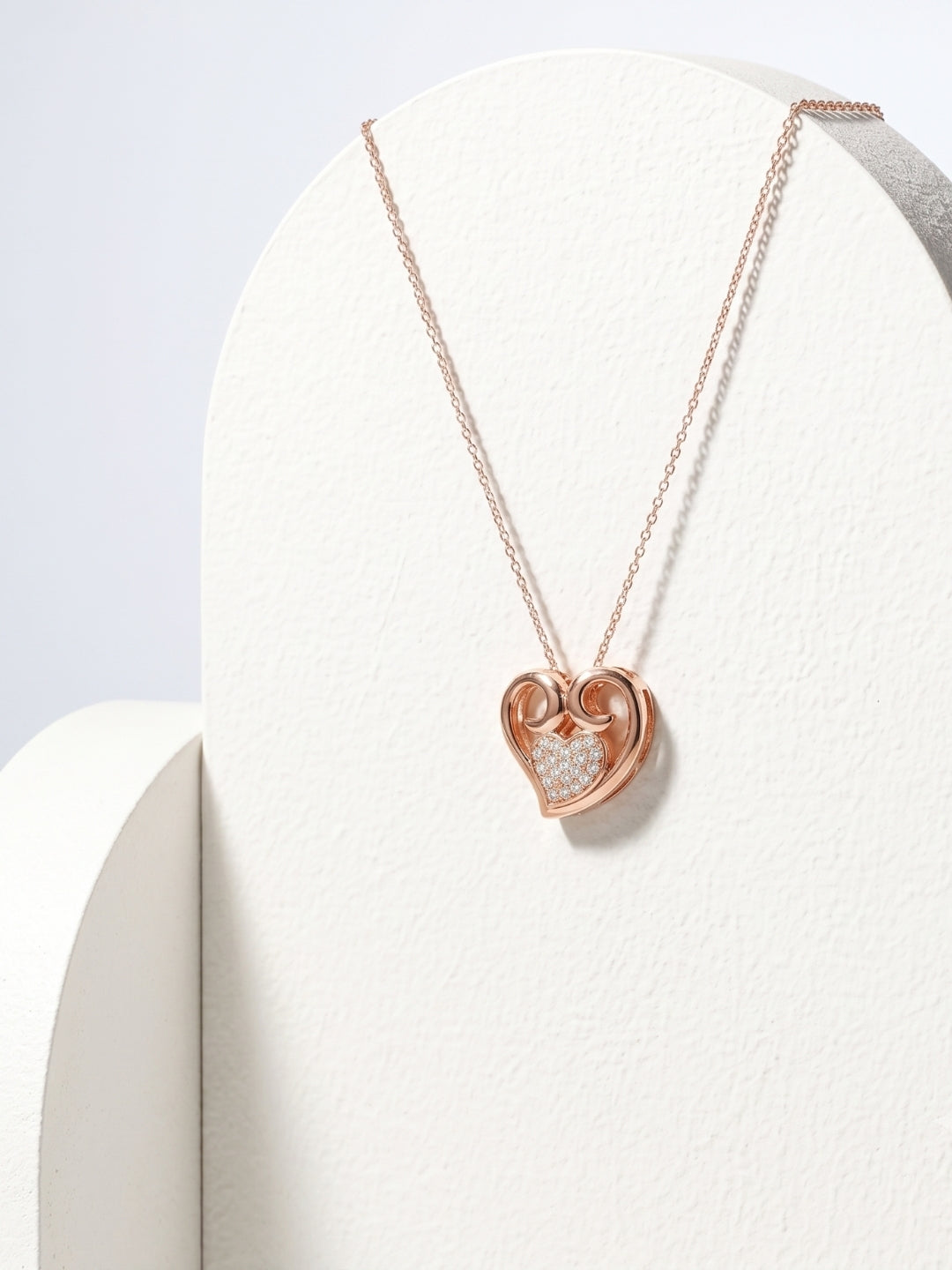 925 Sterling Silver Royal Embrace Heart Necklace for Women