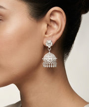 925 Silver Filigree Dome Jhumka Earrings for Women