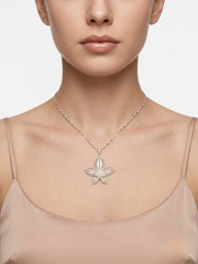 925 Sterling Silver Elegant Lily Filigree Pendant For Women