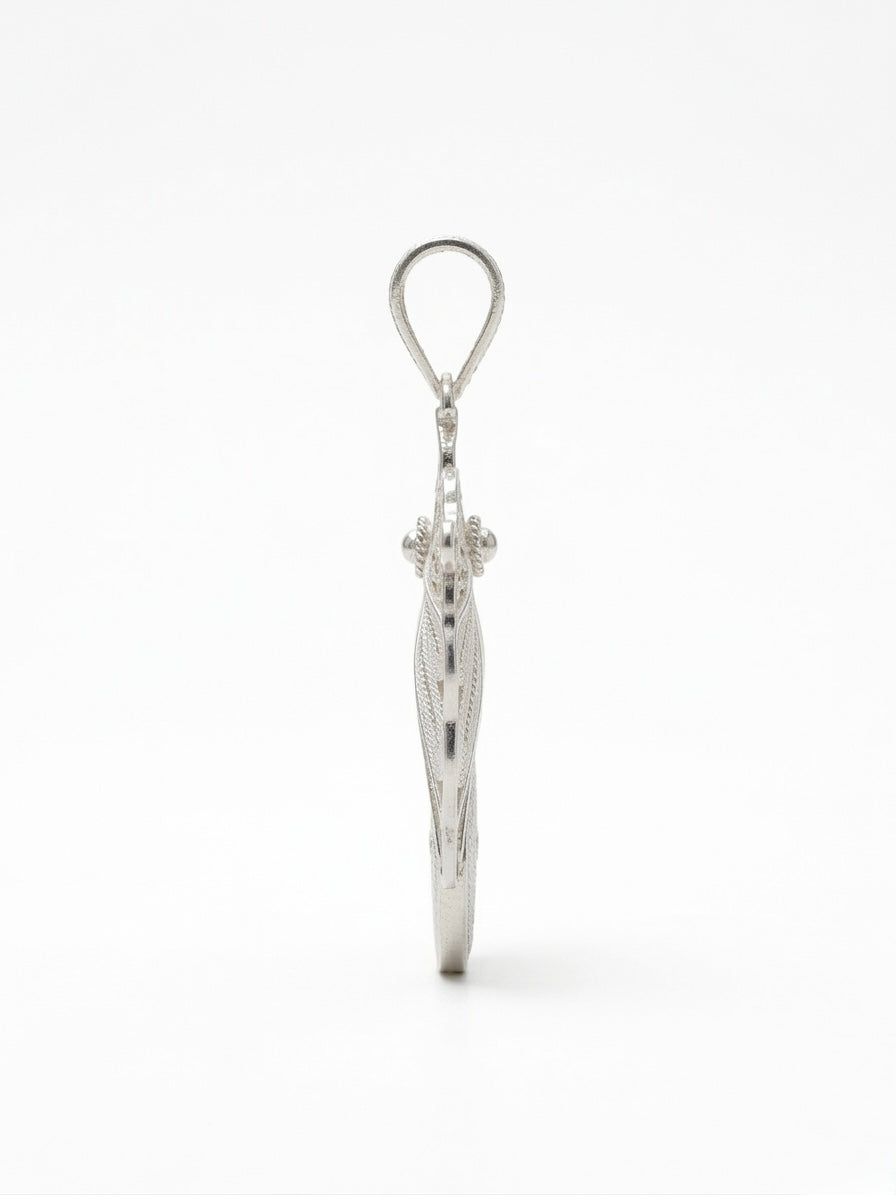 925 Sterling Silver Butterfly Bloom Filigree Pendant For Women