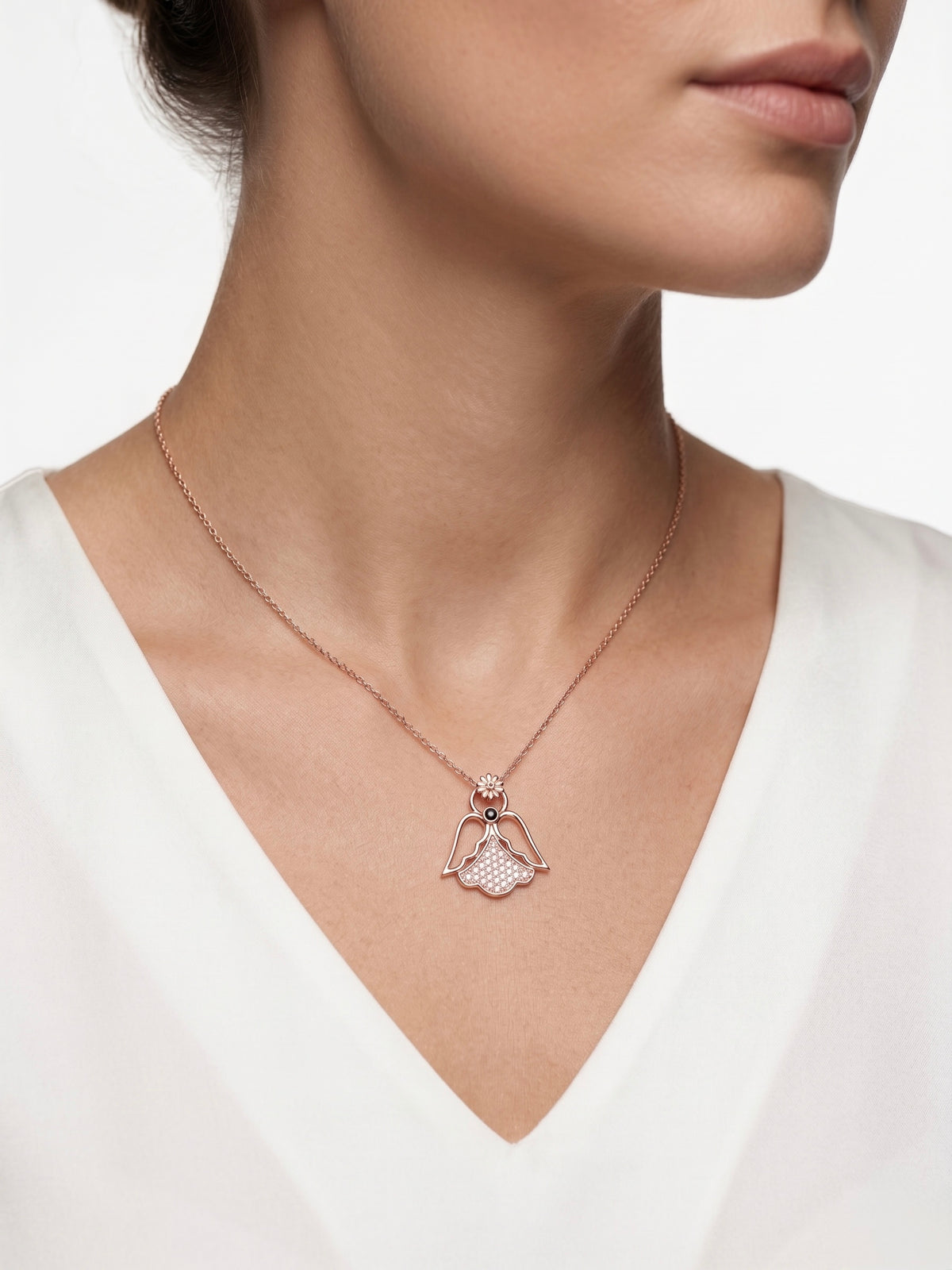 925 Sterling Silver Seraphine Guardian Angel Necklace for Women