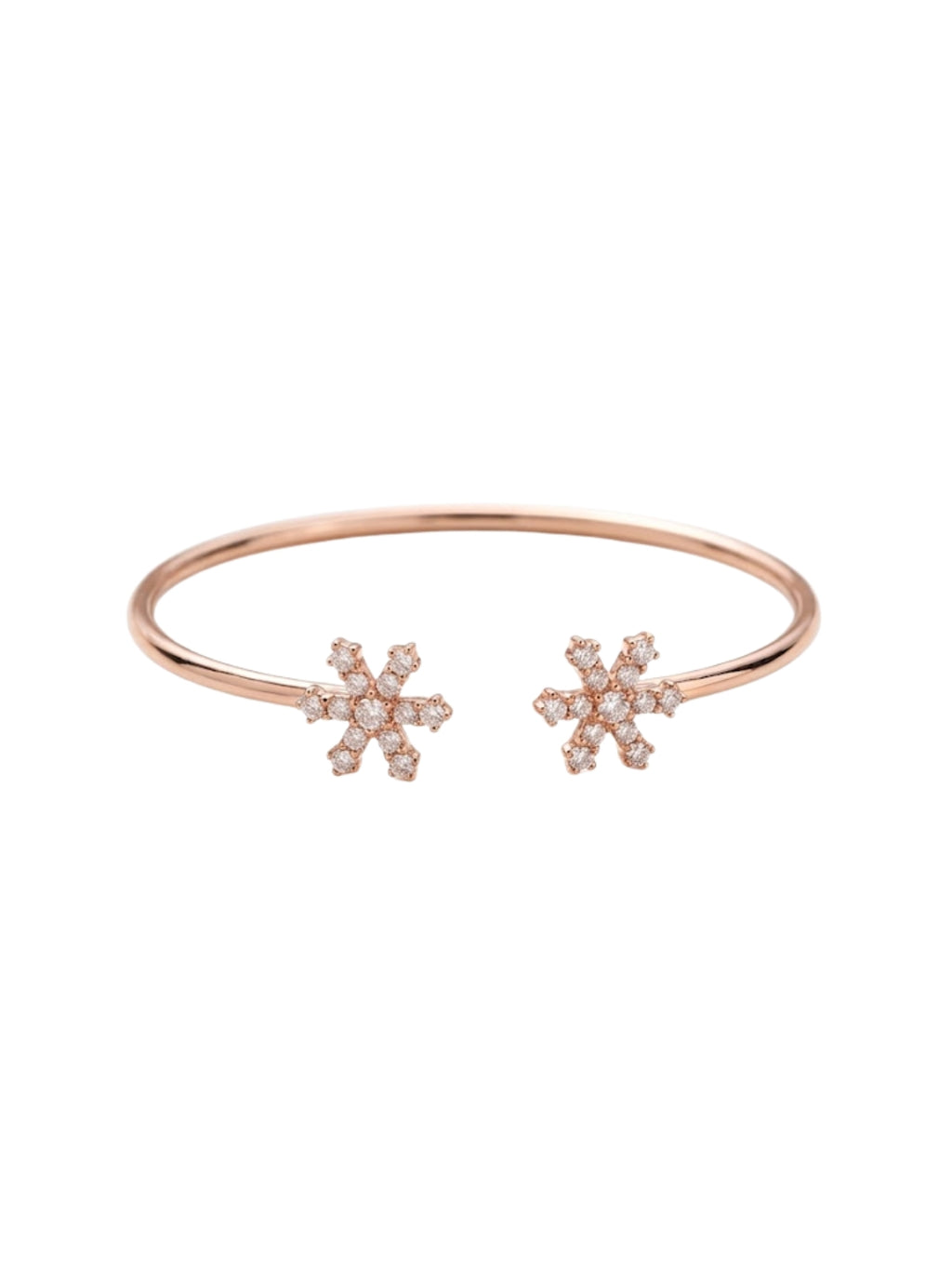 92.5 Sterling Silver Snowflake Spark Open Cuff Bracelet for Women